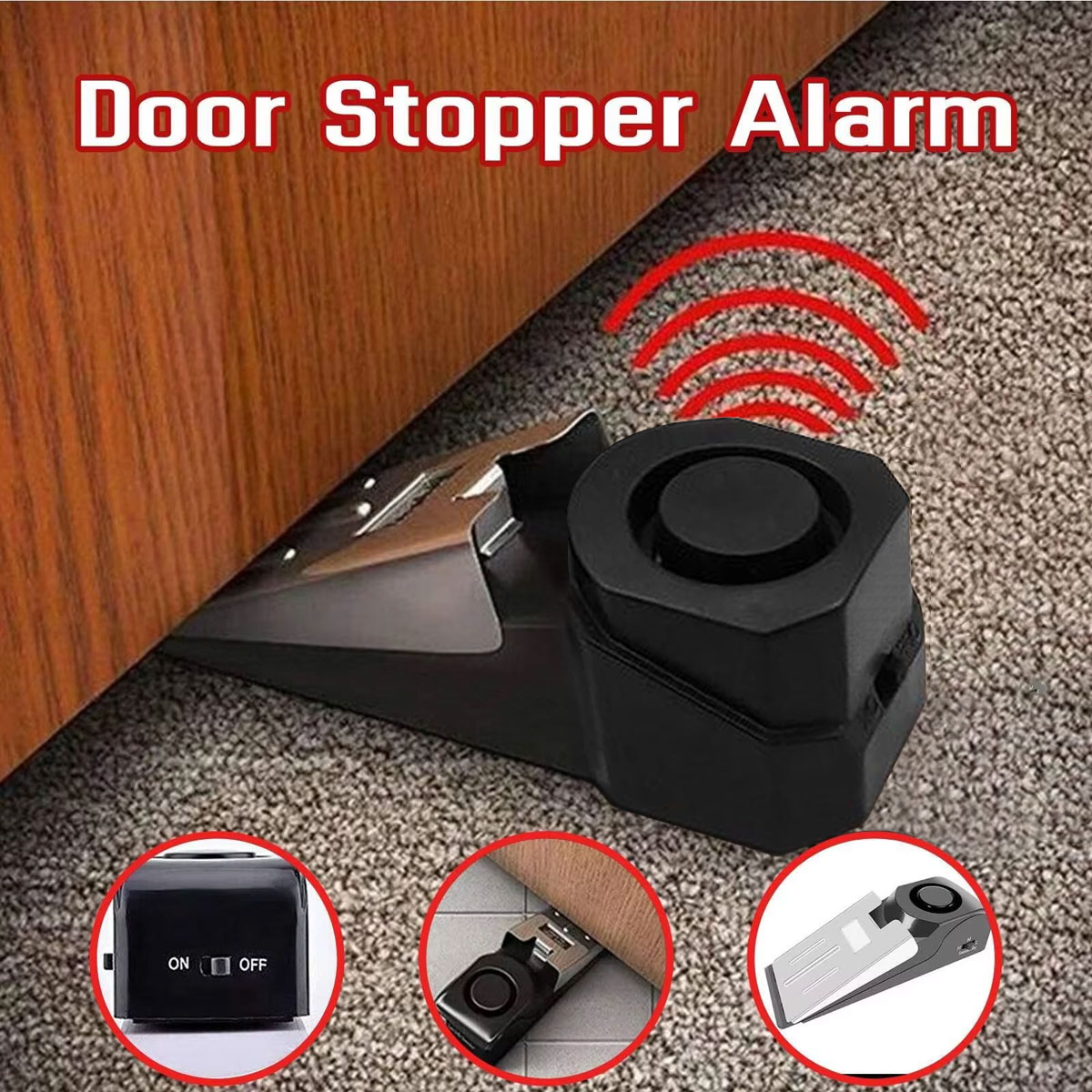 Home Security Systems Wireless - Wireless Door Stop Alarm System 120dB