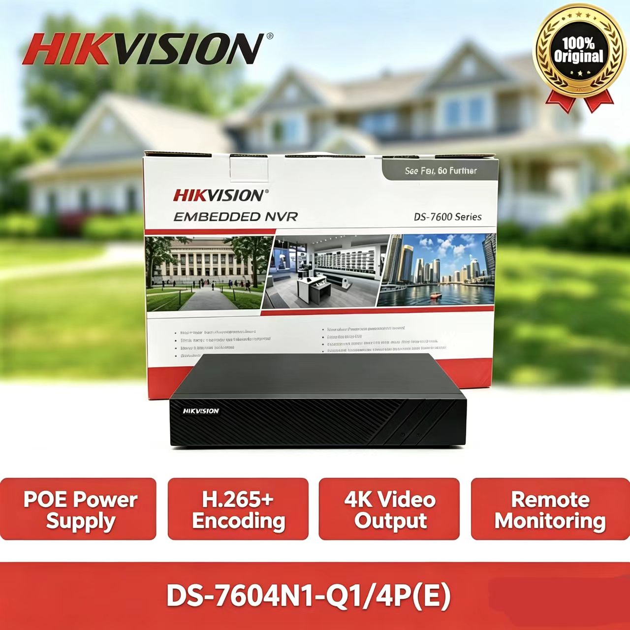 Home Security Network - Hikvision DS-7604NI-Q1/4P(E) 4CH 4K PoE NVR,