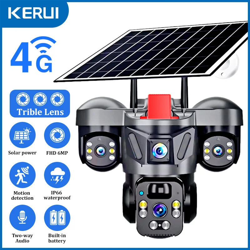 Home Security Network - KERUI Outdoor PTZ 6MP 4G SIM