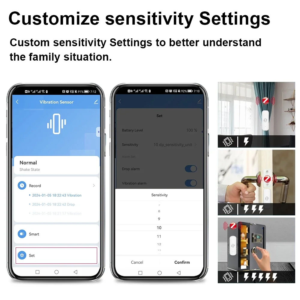Smart ZigBee Vibration Sensor  - Home Security App avis et prix