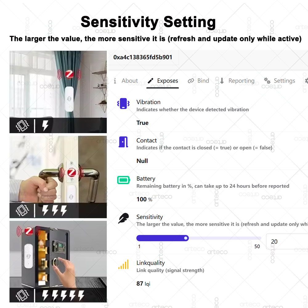 ZigBee Smart Vibration Sensor  - Home Security App avis et prix