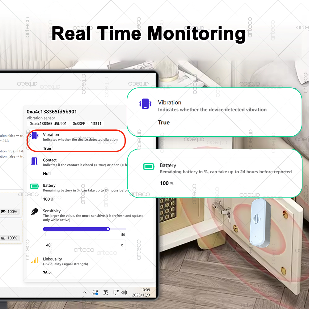 ZigBee Smart Vibration Sensor  - Home Security App avis et prix