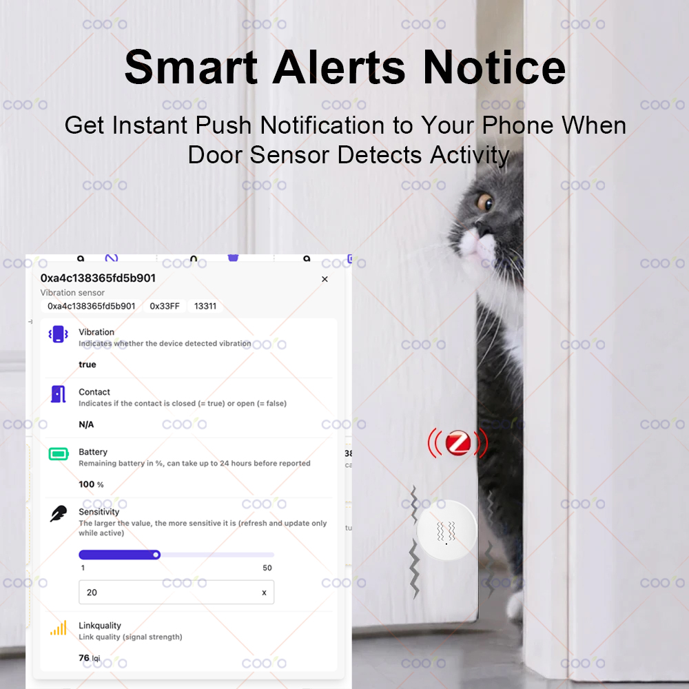ZigBee 3.0 Vibration Sensor Re - Home Security App avis et prix