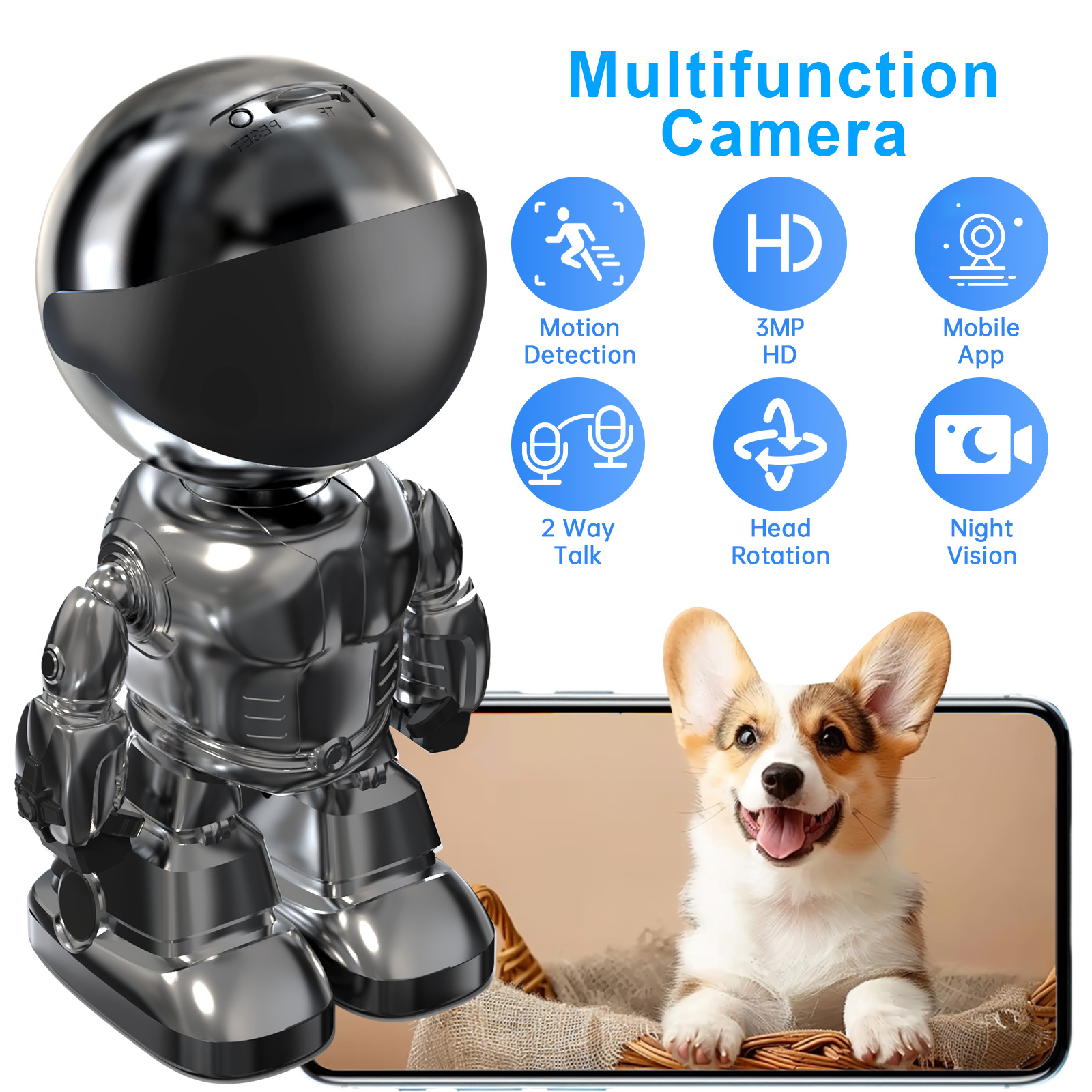 WESECUU Smart Robot Camera 3MP - Home Security Online avis et prix
