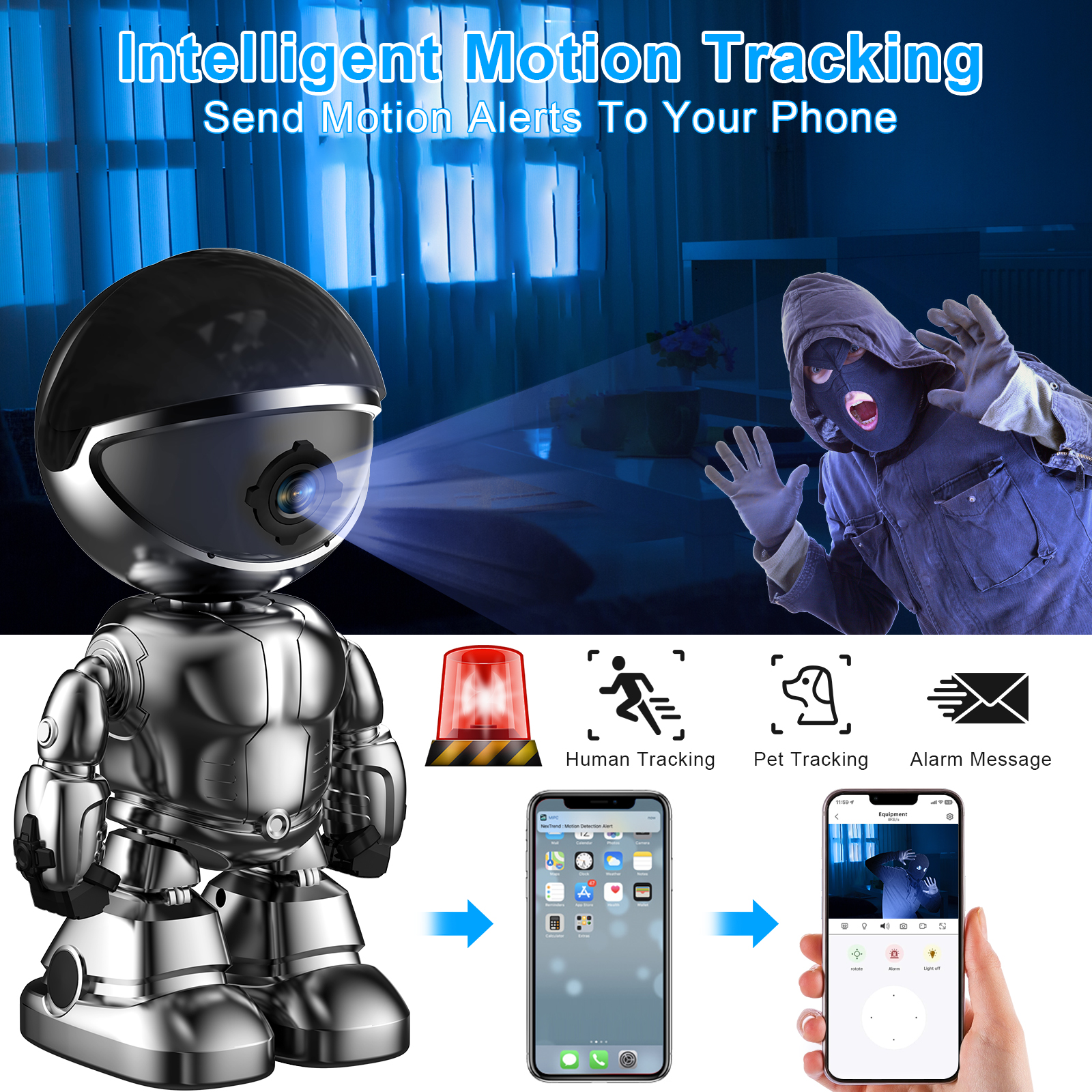 WESECUU Smart Robot Camera 3MP - Home Security Online avis et prix