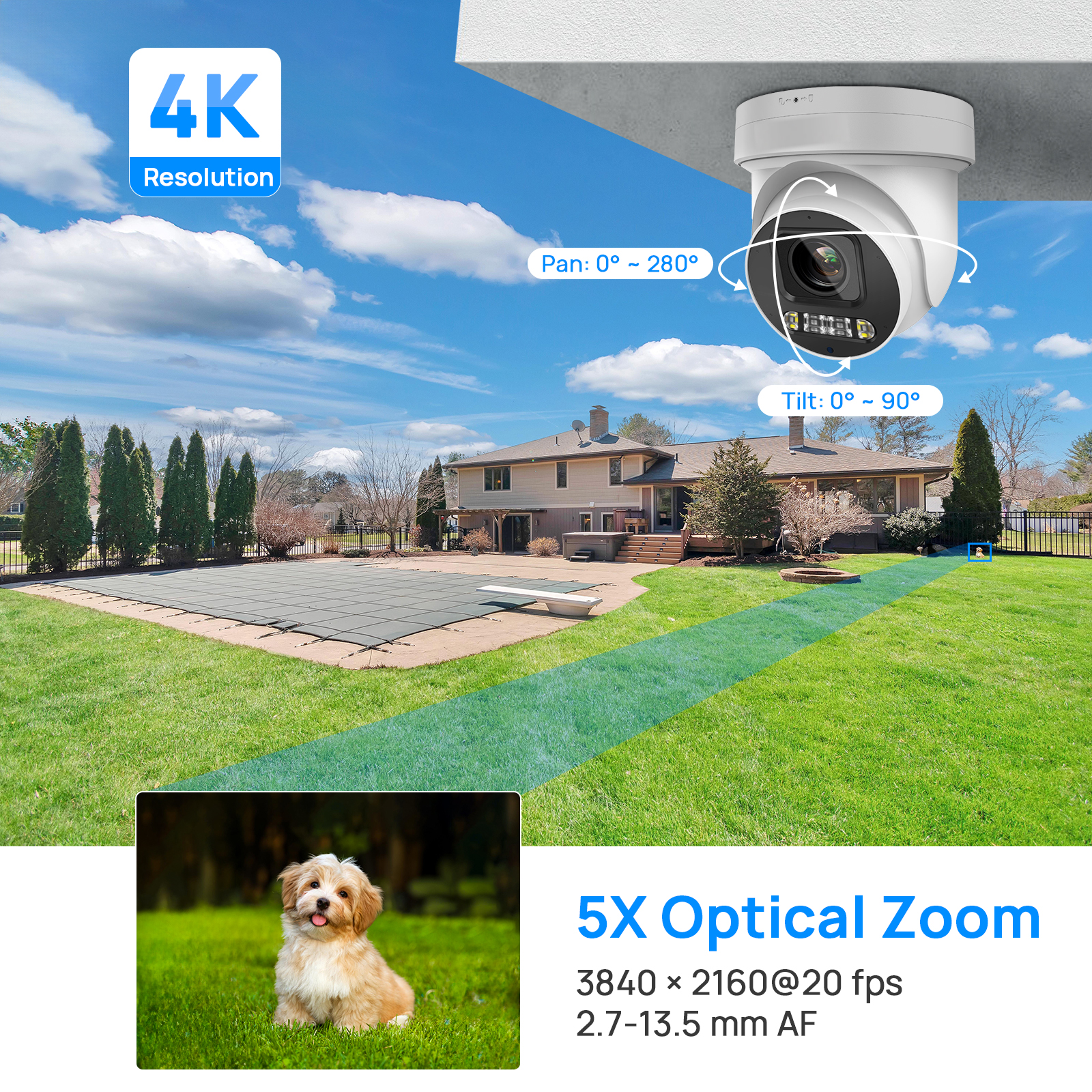 Vikylin PTZ 5X Optical Zoom 8M - Home Security Online avis et prix