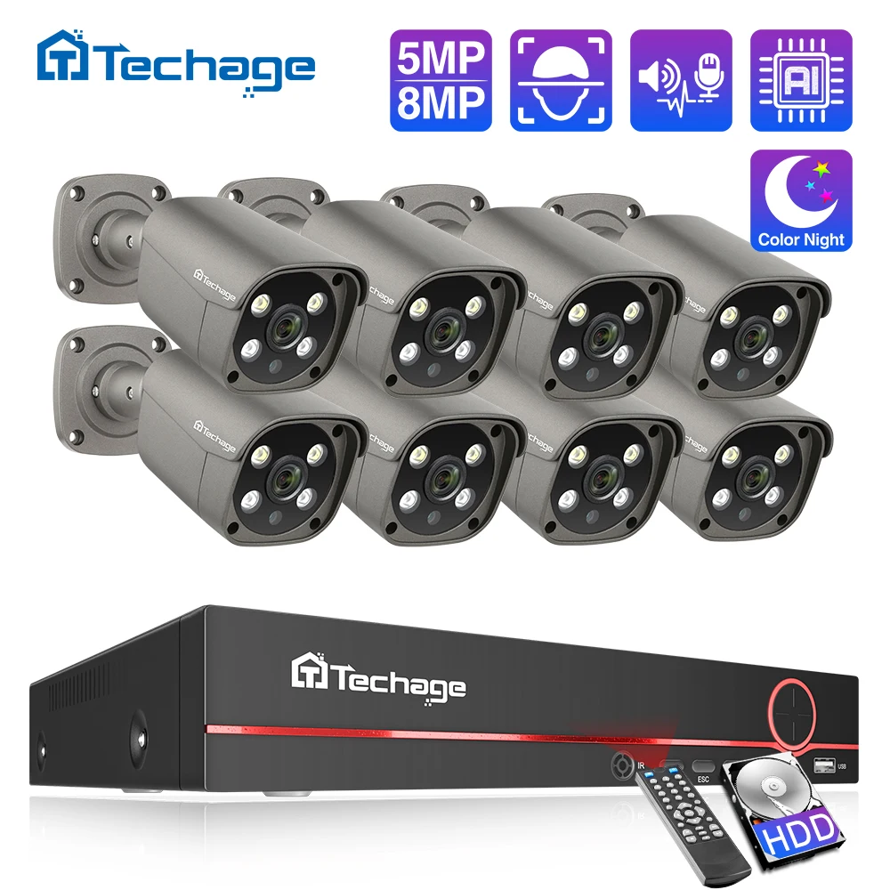 Techage 8CH 5MP 8MP Security C - Home Security Nvr avis et prix