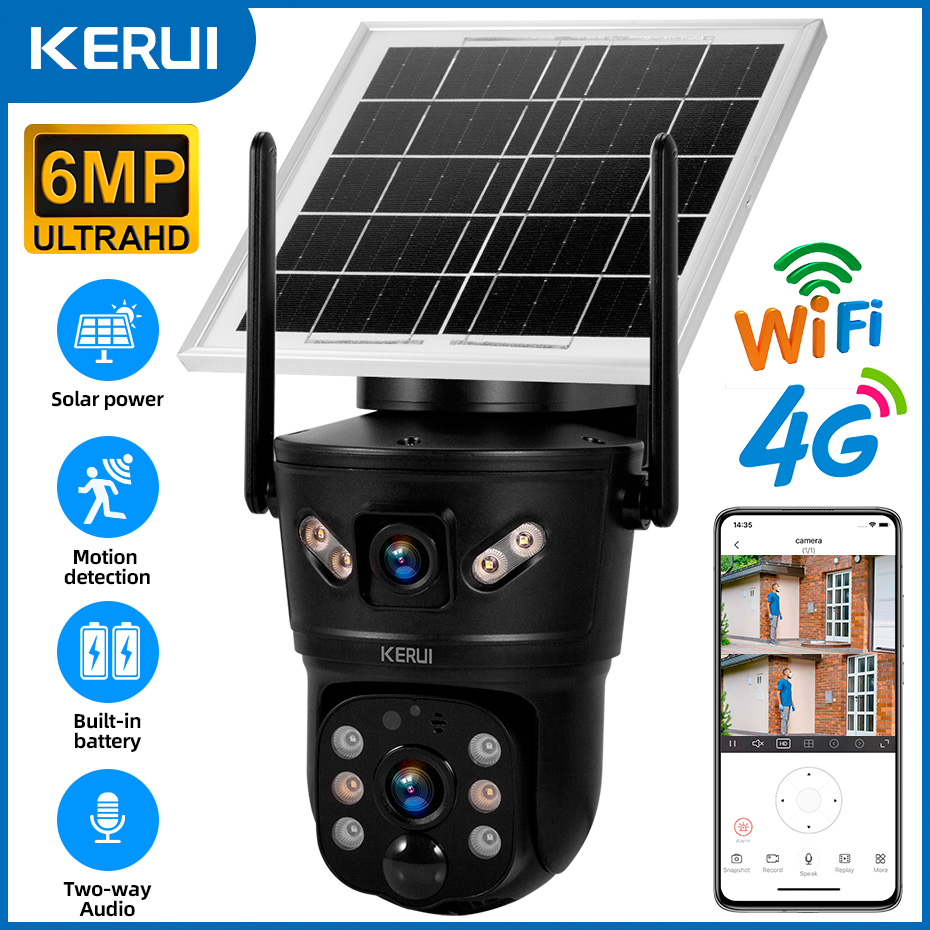 KERUI Outdoor 6MP Solar Camera - Home Security Network avis et prix