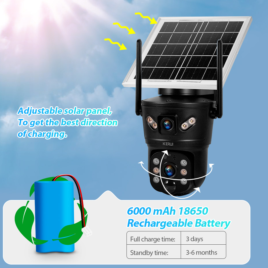 KERUI Outdoor 6MP Solar Camera - Home Security Network avis et prix