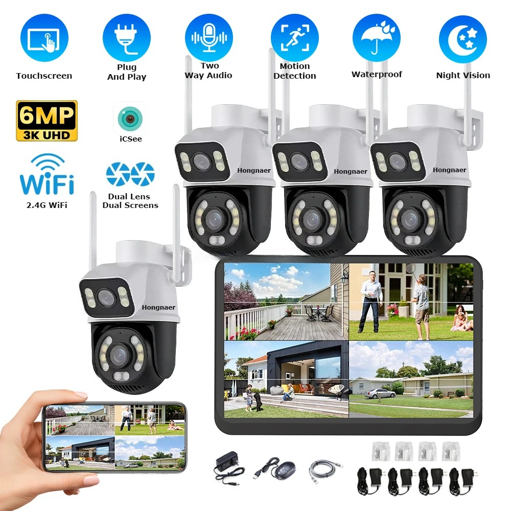 Hongnaer 6MP 4CH Dual Lens Hom - Home Security Nvr avis et prix