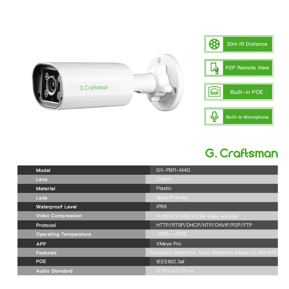 C GC PB 4MP POE IP Camera,Buil - Home Security Network avis et prix