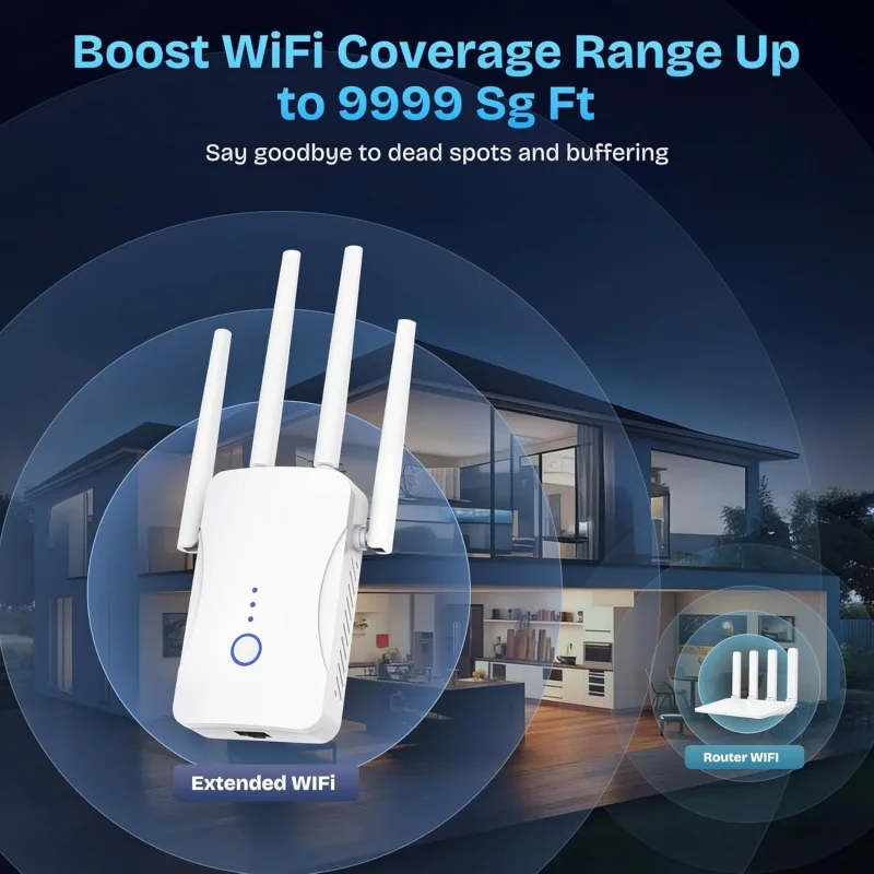 2.4G/5GHz Dual Band WiFi Repea - Home Security Network avis et prix
